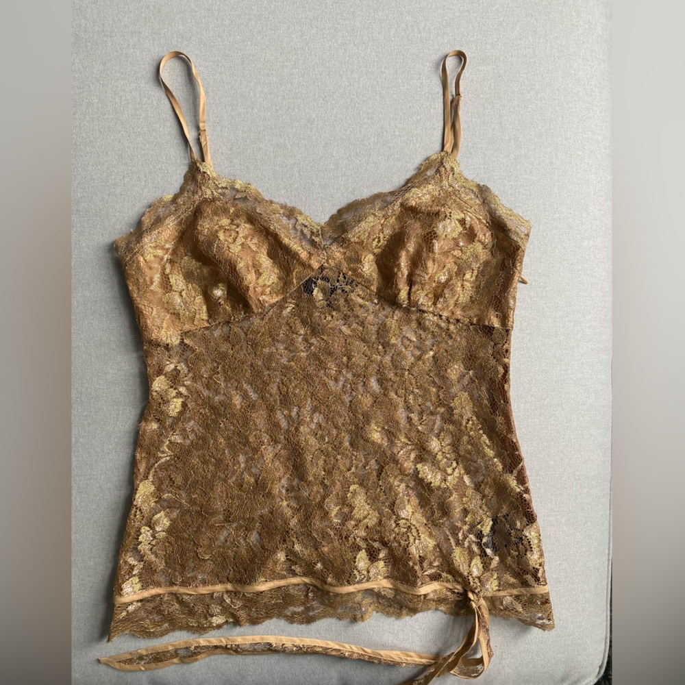Vintage BeBe gold lace top. Fits size S
